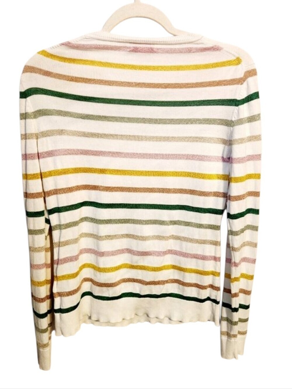 Brooks Brothers | Women's Striped Off-White Crewneck Sweater (Size Medium) - Picture 14 of 14